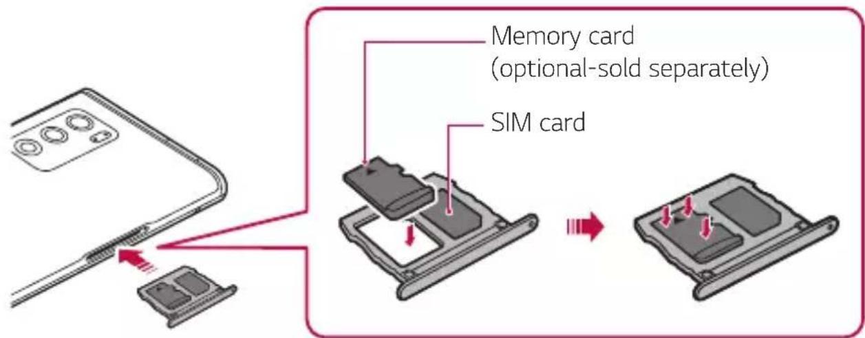 LG Wing - Inserting the memory card - 1