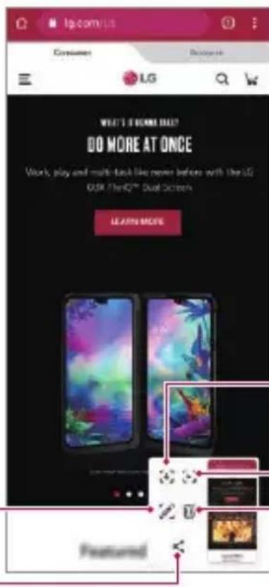 LG Wing - Bijkomende functies na het vastleggen van een screenshot - 1