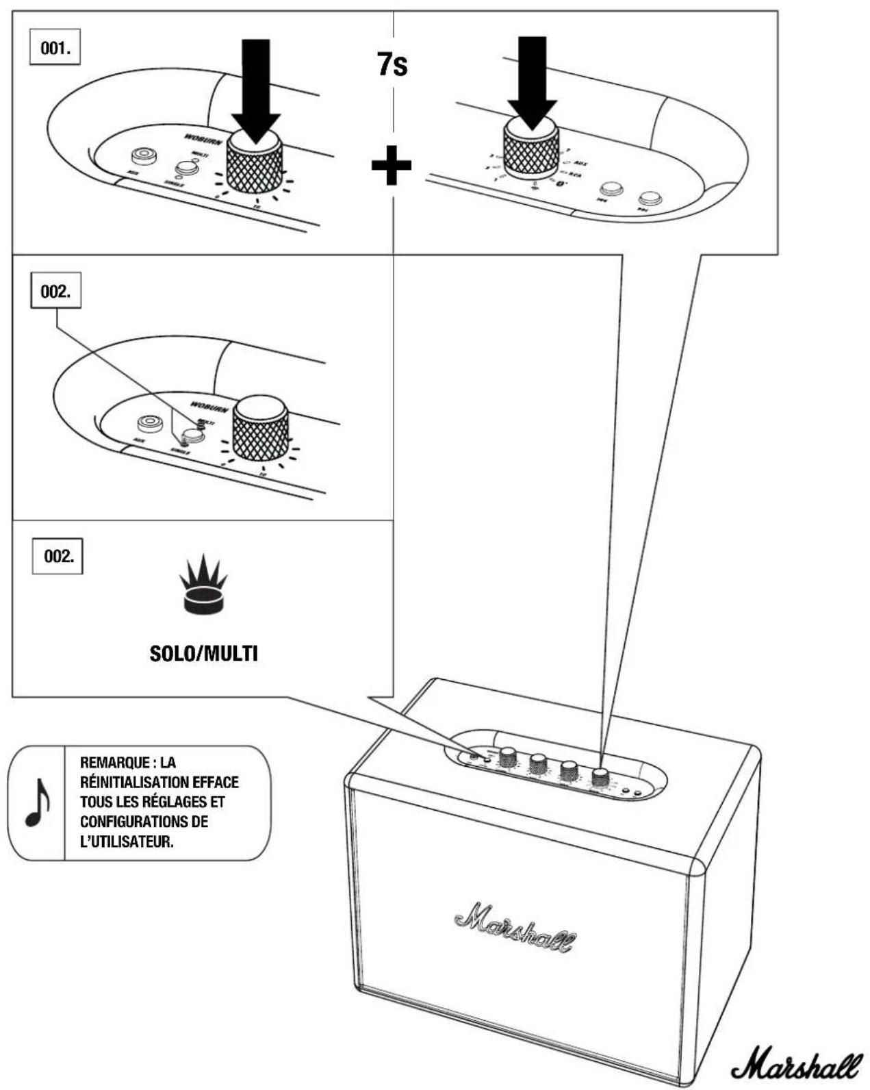 MARSHALL Woburn MultiRoom - Réinitialisation - 1