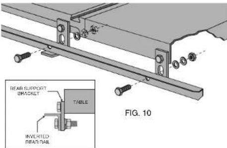 DEWALT DW7463 - PASO 14. Instale los soportes colgantes en la cuberta de la mesa de asrear (Fig. 8). - 3