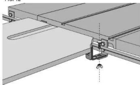 DEWALT DW7463 - STEP 21. Place the outfeed table into position (Fig. 12). - 1