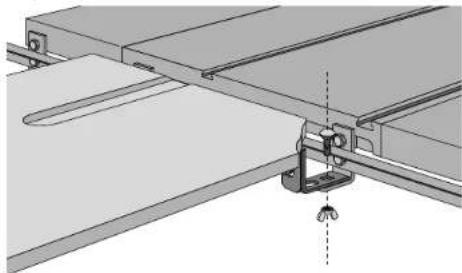 DEWALT DW7463 - PASO 14. Instale los soportes colgantes en la cuberta de la mesa de asrear (Fig. 8). - 6