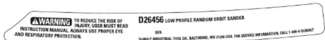 DEWALT D26456 - GARANTIE DE REMBOURSEMENT DE 90 JOURS - 1