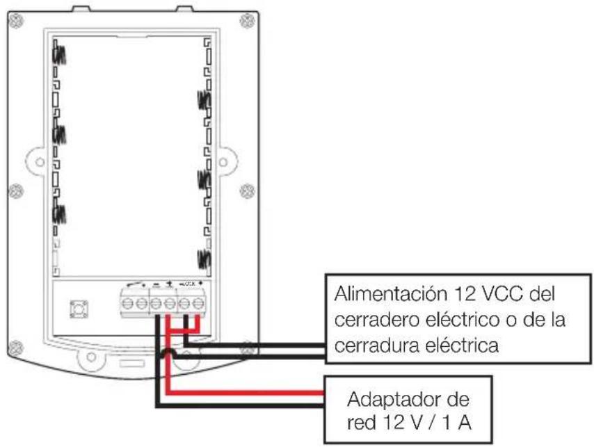 Alimentación 12 VCC del cerradero eléctrico o de la cerradura eléctrica Adaptador de red 12 V / 1 A