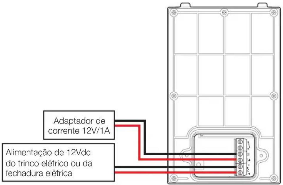 Adaptador de corrente 12V/1A Alimentação de 12Vdc do trinco elétrico ou da fechadura elétrica