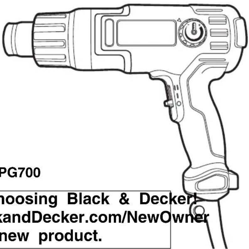 BLACK & DECKER BDPG700 - INSTRUCTION MANUAL - 1