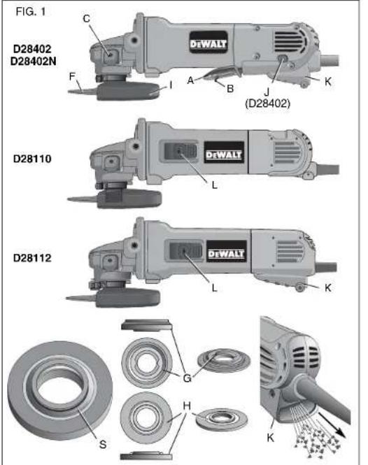 DEWALT D28110K - COMPONENTS (Fig. 1) - 1