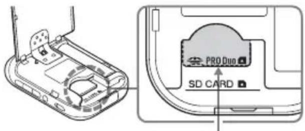 SONY GPSCS3KA - Position correcte du « Memory Stick Duo » - 1