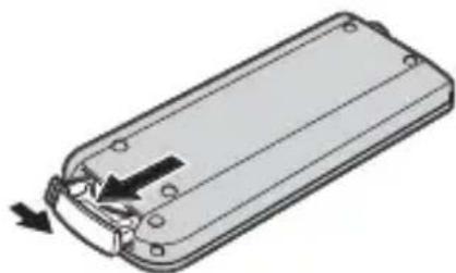 SONY CSSFEB - Pull out the battery holder while pushing the tab on the holder. - 1