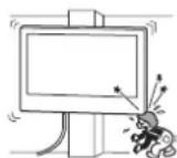 SONY SUWL700 - N'installez pas le support de fixation murale sur une surface où les coins ou les côtés de l'écran dépasseraient. - 1