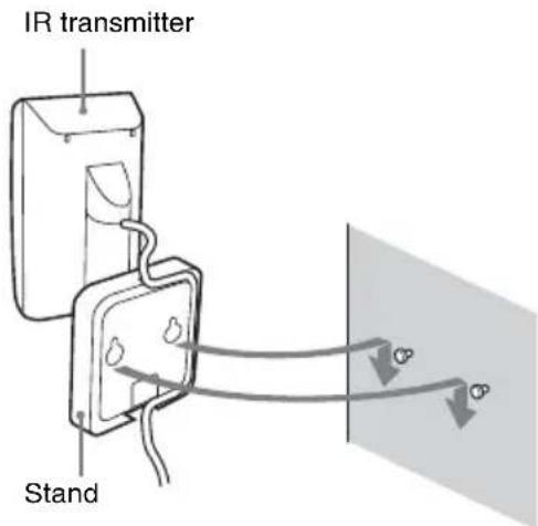 SONY WAHTSD1 - Hang the IR transmitter by the hole on the bottom of the stand on the screw. - 1