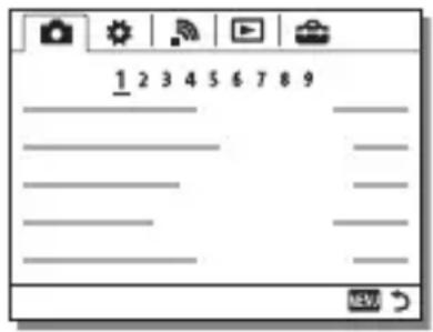 SONY ILCA77M2M - Vælg det ønskede indstillingspunkt vha. ▲/▼/◁/▷ på multivalgeren, og tryk derefter på ● på midten af multivalgeren. - 1