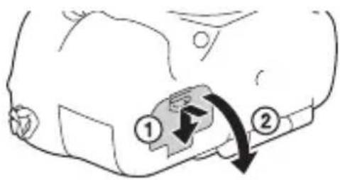 SONY ILCA77M2M - Wkładanie akumulatora/karty paminsci (sprzedawana oddzielnie) - 1