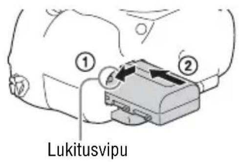 SONY ILCA77M2M - Akun/muistikortin (myydään erikseen) asettaminen - 2