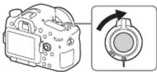 SONY ILCA77M2M - Kytke virta kameraan asettamalla virtakytkin ON-asentoon. - 1
