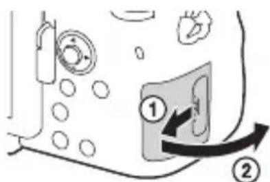 SONY ILCA77M2M - Isättning av batteripaketet/ett minneskort (säljs separat) - 4