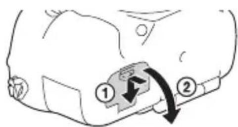 SONY ILCA77M2M - Inserir a bateria/cartão de memória (vendido separadamente) - 1