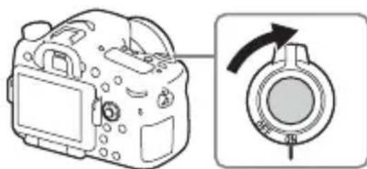 SONY ILCA77M2M - 1Przestaw przyȩcznik zasilania na ON, aby wączyć aparat. - 1