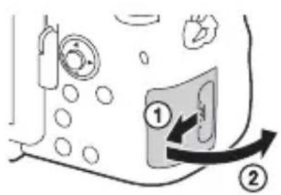 SONY ILCA77M2M - Inserimento del pacco batteria/della scheda di memoria (in vendita separatamente) - 4