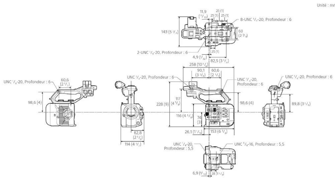 SONY ILMEFX6T - Dimensions externes - 1