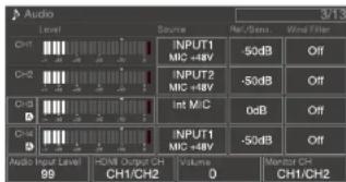SONY ILMEFX6T - Commutateurs permettant de régler le niveau audio - 1