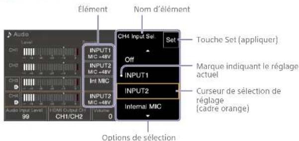 SONY ILMEFX6T - Disposition de I'ecran - 1