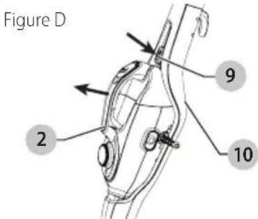 BLACK & DECKER HSMC1321 - Removing the hand-held steam cleaner - Fig. D - 1