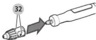 BLACK & DECKER HSMC1361SGP - Attaching steam jet nozzle - Fig. H - 1