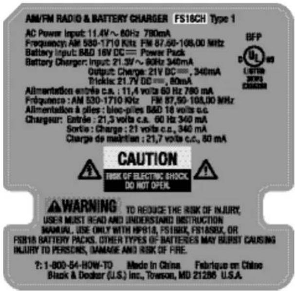 BLACK & DECKER FS18CH - WARNING: - 4