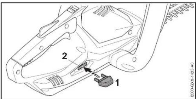 STIHL HSA 45 - Introduction de la clé de sécurité - 1