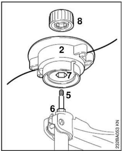 STIHL FS 50 - Maaikop zonder schroefdraadaansluiting monteren - 1