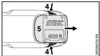 STIHL FSA 85 - Extraction de la batterie - 1