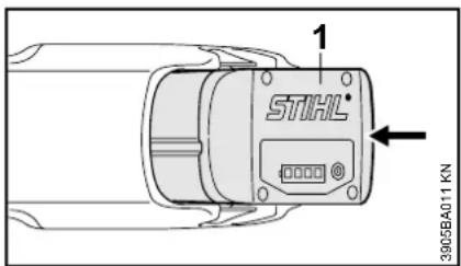 STIHL FSA 85 - Fitting the battery - 1