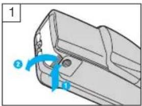 OLYMPUS Stylus 100 wide - EINSETZEN UND ÜBERPRÜFEN DER BATTERIE - 1