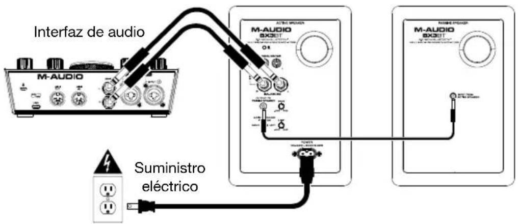M-AUDIO BX3 - Ejempio 1 - Conexión a una interfaz de audio - 1