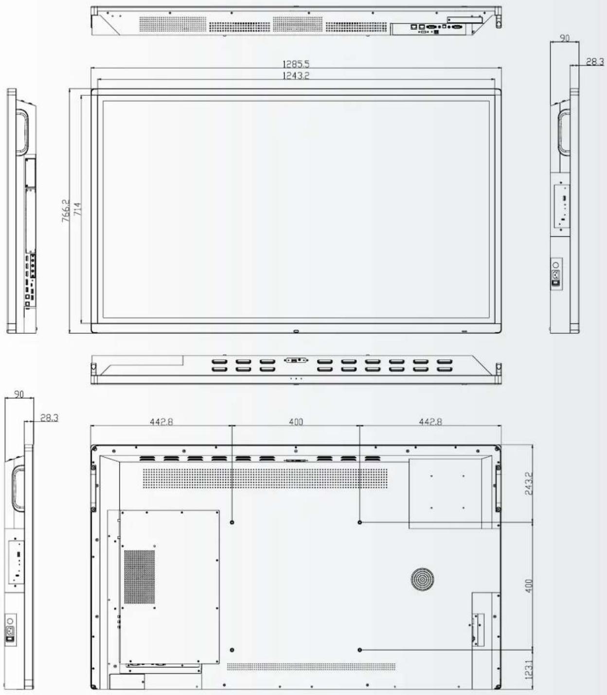 Legamaster ETX7520 - DIMENSIONS - 1