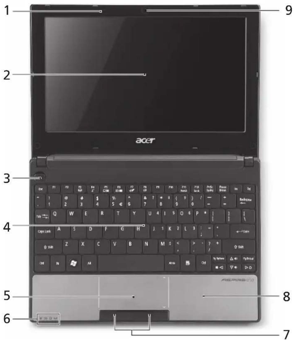 ACER Aspire One A150 - Felülnézet - 1