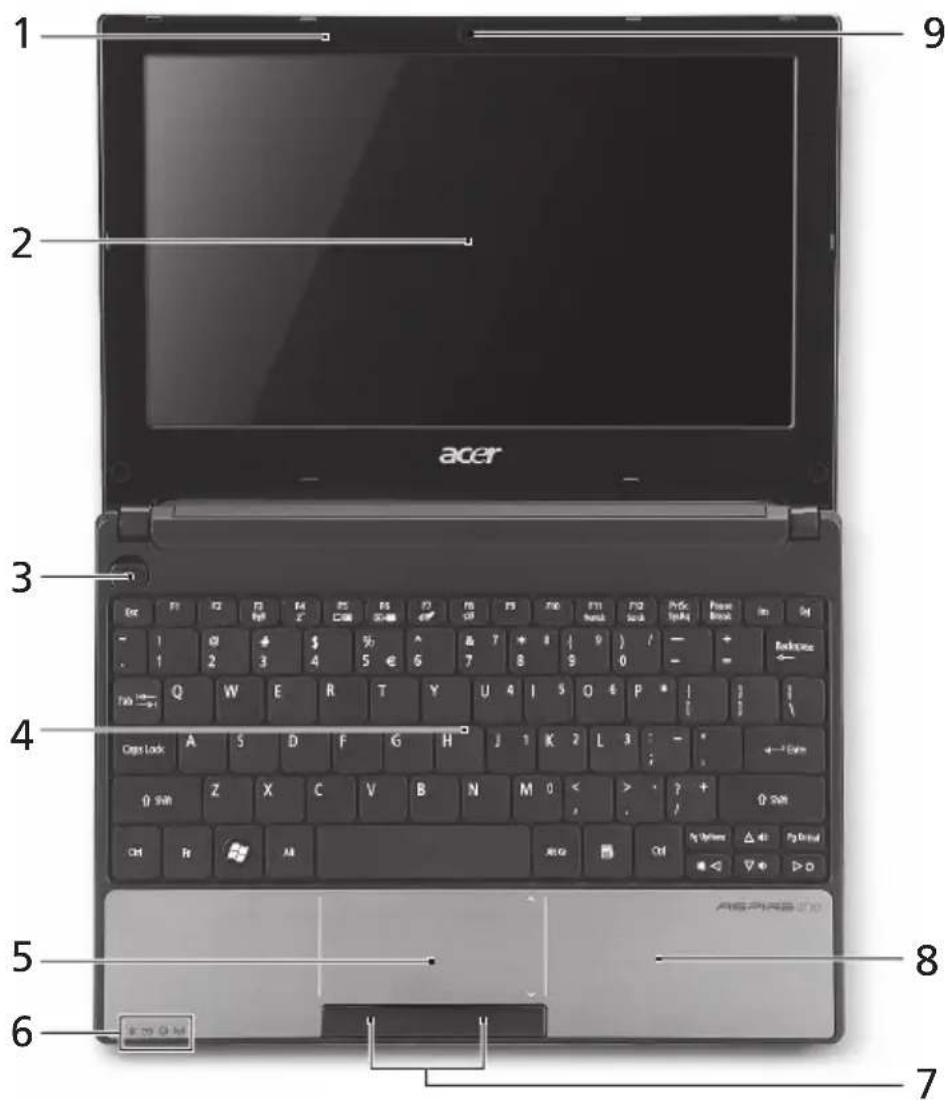 ACER Aspire One A150 - Vedere de sus - 1