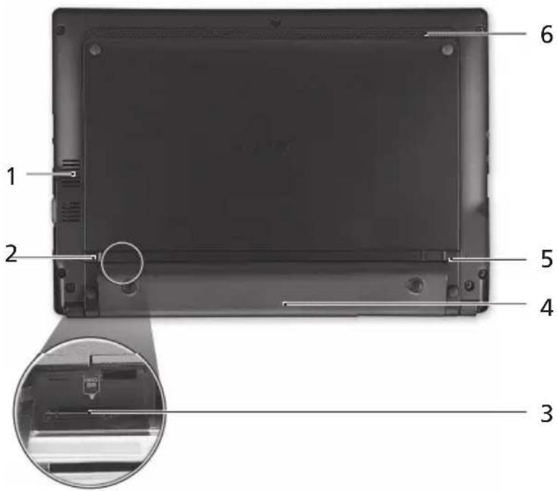 ACER Aspire One A150 - Vue de la base - 1