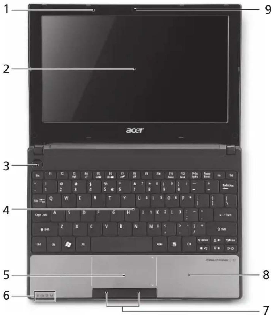 ACER Aspire One A150 - 俯视图 - 1