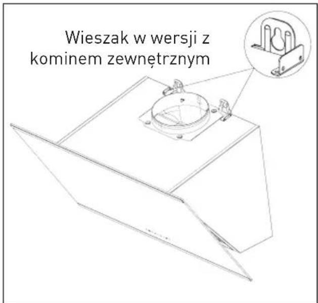 Wieszak w wersji z kominem zewnętrznym