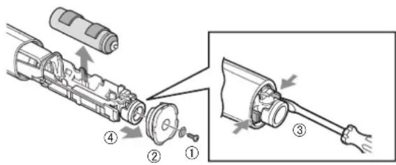 PANASONIC EWDC12 - Cum se scoate bateria - 1
