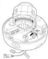Wisenet XNV6080R - Raccorder le cable impermeable d'alimentation et LAN - 4