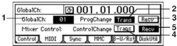 KORG D1200mkII - MIDI: MIDIの設定 - 1