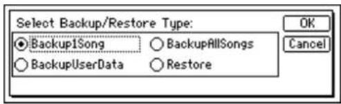 KORG D1200mkII - B-U/ RstType ...... [Backup1Song, BackupAll Songs, BackupUserData, Restore] - 1
