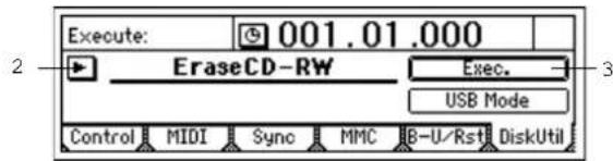 KORG D1200mkII - CD-RWの消去 - 1