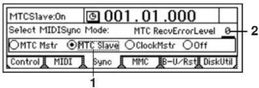 KORG D1200mkII - Sync: 同期の設定 - 1