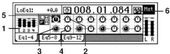 KORG D1200mkII - Eq1-4: ミキサー・チャンネル1~4の EQ調整 - 1