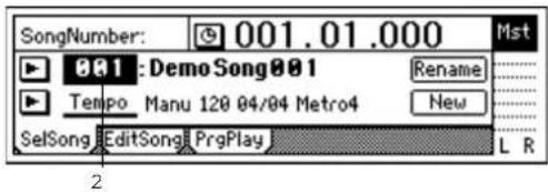 KORG D1200mkII - 1-3. 別のソングを選択する - 1