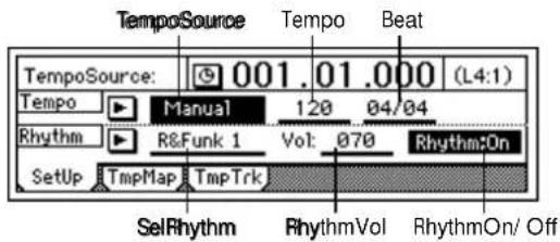 KORG D1200mkII - リズムを設定して鳴らす - 1